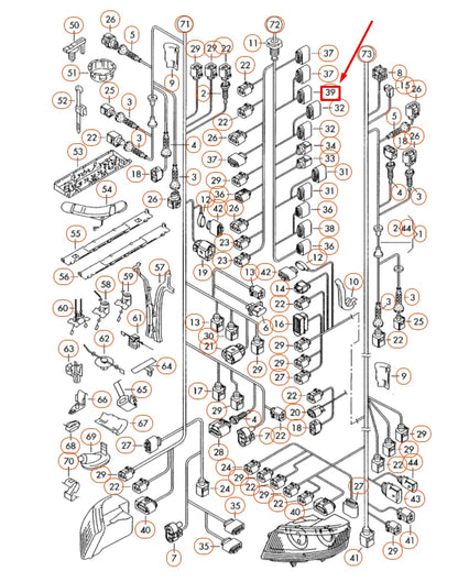 NEW VOLKSWAGEN PHAETON GP0 FLAT CONTACT HOUSING 6 PIN 3D0973733G ORIGINAL