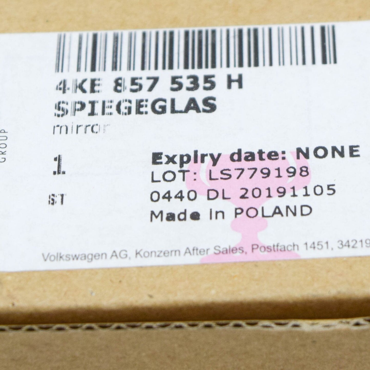 NEW AUDI E-TRON GE FRONT LEFT DOOR MIRROR GLASS 4KE857535H ORIGINAL