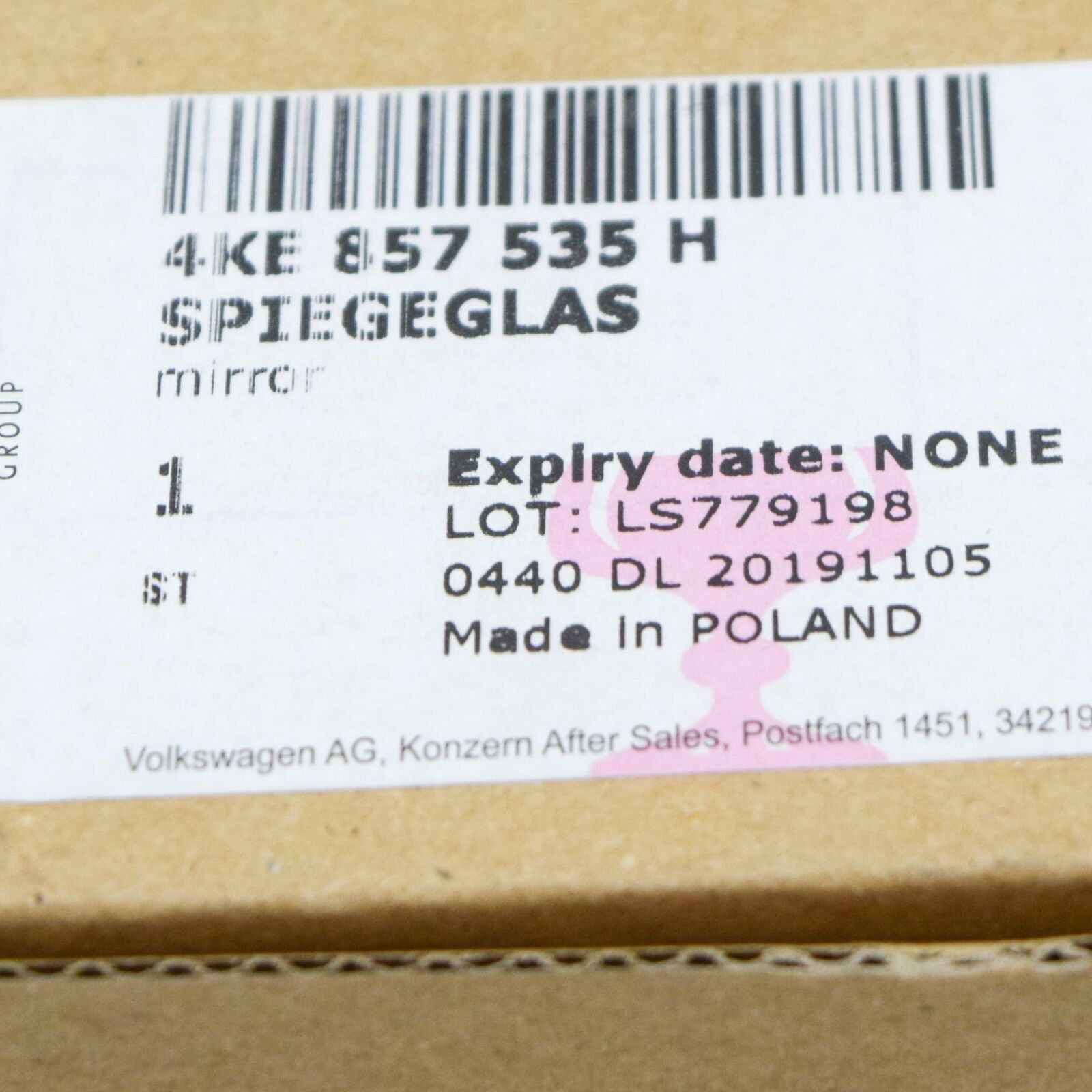 NEW AUDI E-TRON GE FRONT LEFT DOOR MIRROR GLASS 4KE857535H ORIGINAL