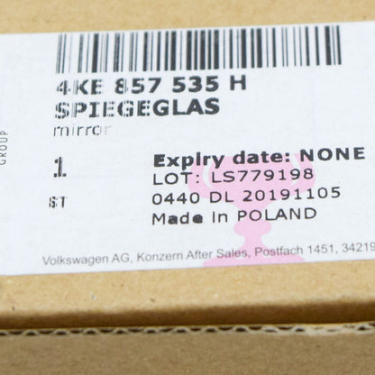 NEW AUDI E-TRON GE FRONT LEFT DOOR MIRROR GLASS 4KE857535H ORIGINAL