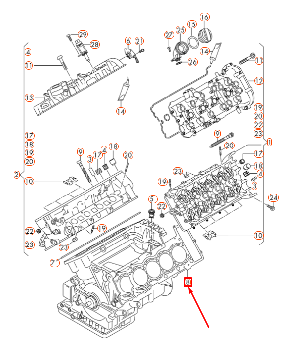 NEW AUDI A6 C7 CYLINDER HEAD GASKET CYLINDER 5-8 079103383DQ ORIGINAL