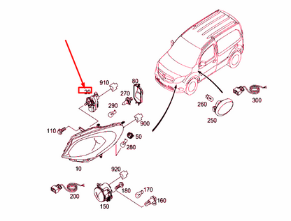 NEW MB CITAN W415 HEADLIGHT RANGE CONTROL ACTUATOR A4159062400 ORIGINAL