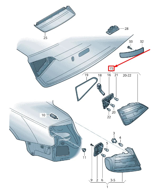 NEW AUDI A4 AVANT B8 REAR RIGHT INNER TAILLIGHT 8K9945094A ORIGINAL