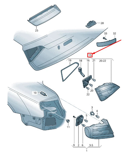 NEW AUDI A4 AVANT B8 REAR RIGHT INNER TAILLIGHT 8K9945094A ORIGINAL
