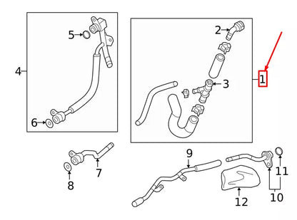 NEW AUDI A3 SPORTBACK 8V UPPER RADIATOR COOLANT HOSE 5Q0122101GS ORIGINAL