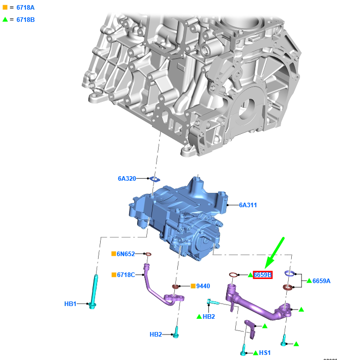 new ford kuga mk3 oil pump pipe gasket 2250482 k2ge-6659-ba original