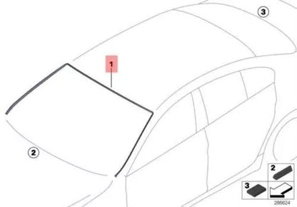 NEW BMW F06 F13 GRAN COUPE WINDSCREEN MOULDING TRIM 7227340 51317227340 ORIGINAL