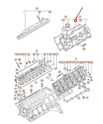 NEW AUDI A6 C6 LEFT VALVE COVER GASKET SEAL 07L103483J