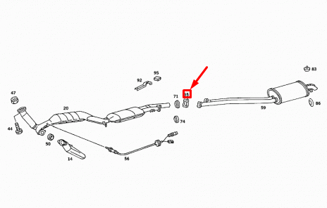 NEW MERCEDES-BENZ SL R107 EXHAUST PUPE FLANGE A1234920945 ORIGINAL