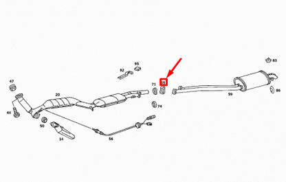 NEW MERCEDES-BENZ SL R107 EXHAUST PUPE FLANGE A1234920945 ORIGINAL