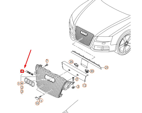 NEW AUDI RS5 COUPE QUATTRO 8T3 RADIATOR GRILLE INSCRIPTION 8T0853736F2ZZ