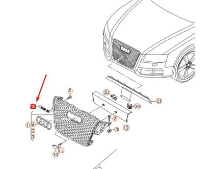 NEW AUDI RS5 COUPE QUATTRO 8T3 RADIATOR GRILLE INSCRIPTION 8T0853736F2ZZ