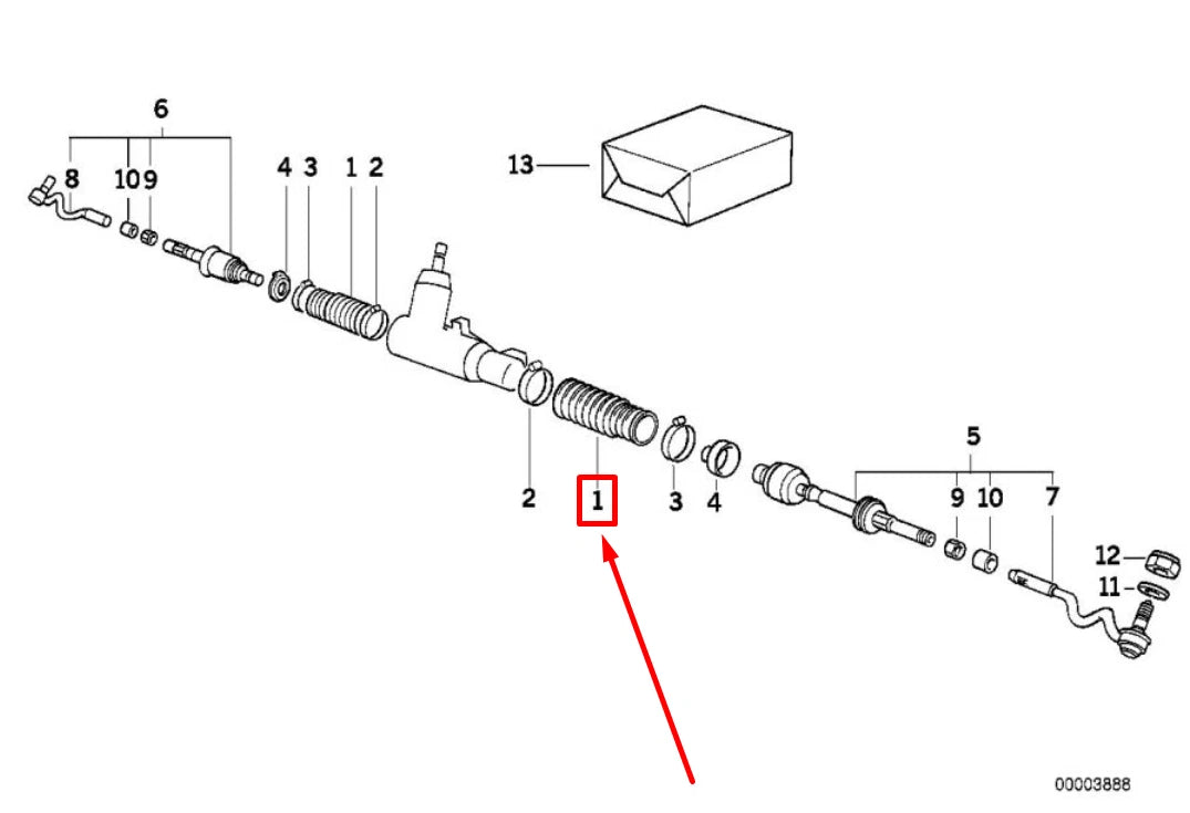 NEW BMW 3 COMPACT E36 STEERING RACK BOOT 32211139786 1139786 ORIGINAL