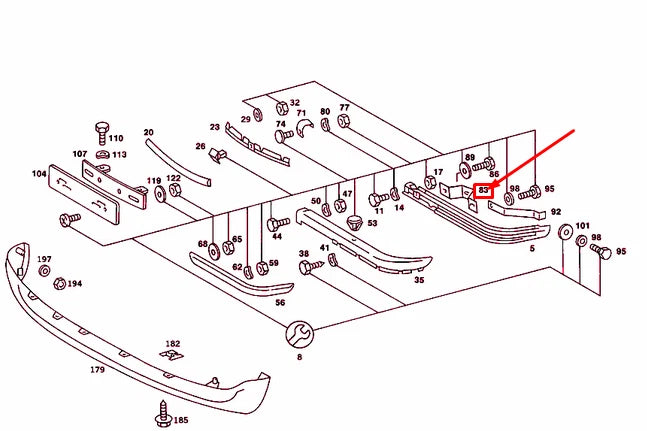 NEW MERCEDES-BENZ SL R107 FRONT BUMPER LEFT BRACKET A1078850940