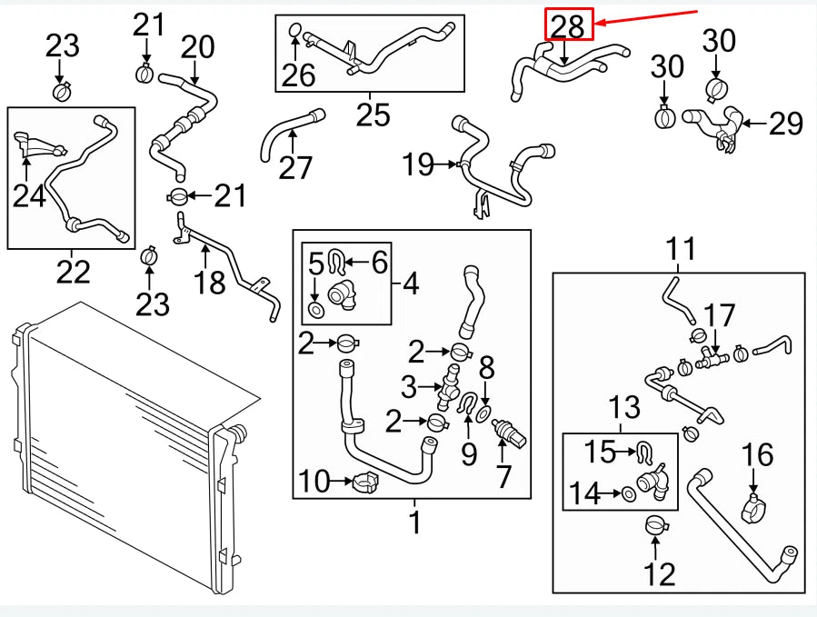 NEW AUDI A3 SPORTBACK 8P ENGINE COOLANT HOSE 1K0121086BD ORIGINAL