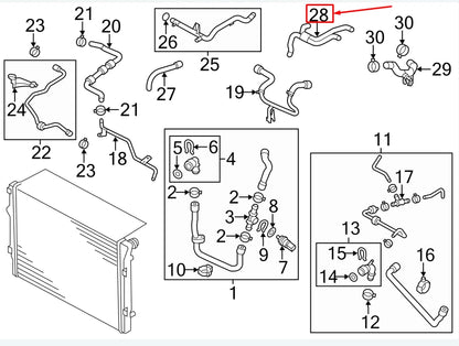 NEW AUDI A3 SPORTBACK 8P ENGINE COOLANT HOSE 1K0121086BD ORIGINAL