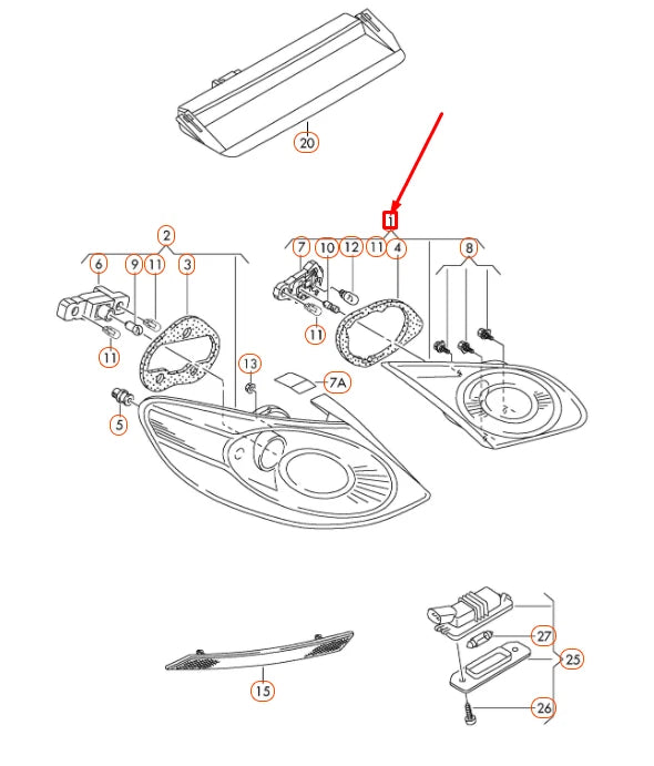 NEW VOLKSWAGEN PASSAT CC REAR LEFT INNER TAILLIGHT 3C8945093F