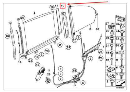 NEW BMW 7 E65 REAR RIGHT SUN BLIND ADAPTER 7013100 51167013100 ORIGINAL