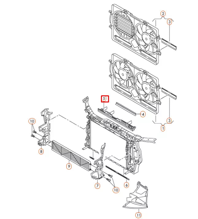 NEW AUDI Q5 8R WATER COOLING RADIATOR UPPER GUARD COVER 8R0121292B