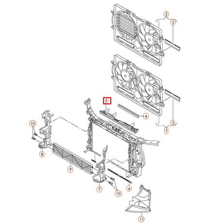 NEW AUDI Q5 8R WATER COOLING RADIATOR UPPER GUARD COVER 8R0121292B