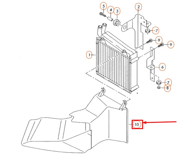 NEW AUDI TT 8J RADIATOR AIR GUIDE DUCT 8J0121333 ORIGINAL