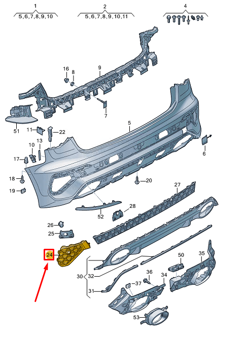 new audi a3 sportback 8y rear right bumper trim 8y0807820t94 original
