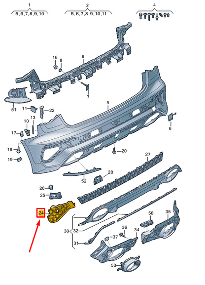new audi a3 sportback 8y rear right bumper trim 8y0807820t94 original