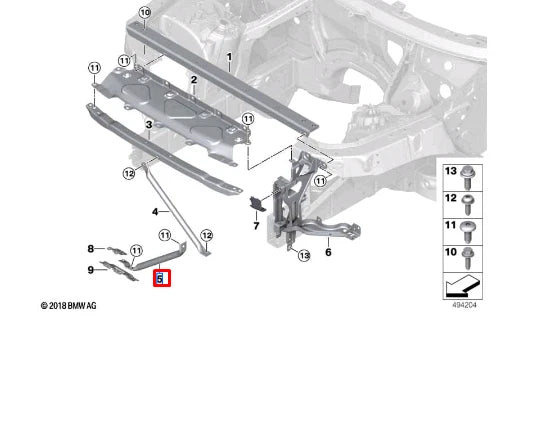 NEW BMW X5 G05 FRONT PANEL RIGHT LOWER SUPPORT 51647469802 ORIGINAL