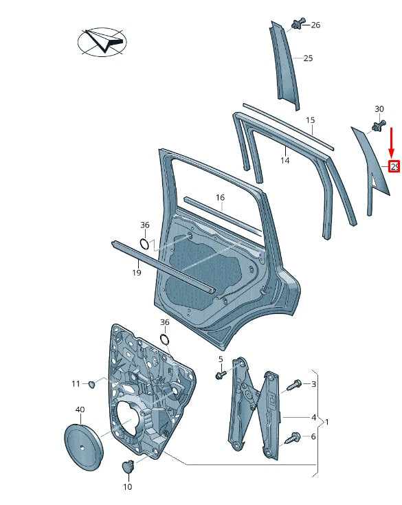 NEW VW TOUAREG 7P MK2 REAR LEFT DOOR WINDOW FRAME TRIM 7P6839903C041