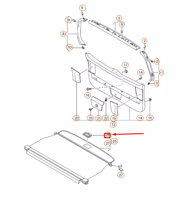 NEW VW GOLF MK7 VARIANT REAR CARGO COVER GRIP MOLDING 5G9898799 ORIGINAL