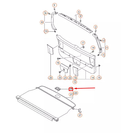 NEW VW GOLF MK7 VARIANT REAR CARGO COVER GRIP MOLDING 5G9898799 ORIGINAL