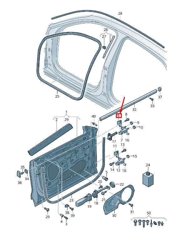 NEW AUDI Q8 4MN REAR RIGHT UPPER DOOR HINGE 8S0833408A ORIGINAL