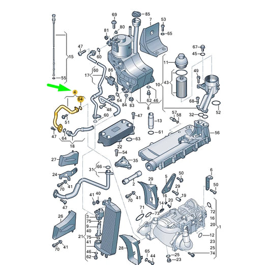 NEW AUDI R8 42 OIL HOSE 420115223C ORIGINAL