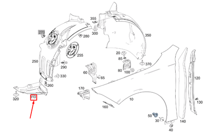 NEW MERCEDES-BENZ GLB X247 FRONT RIGHT LOWER WHEEL SPOILER A1778840000 ORIGINAL