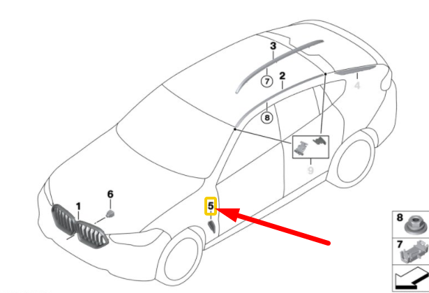 new bmw x5 g05 front left sidewall air duct trim 51138092677 8092677 original