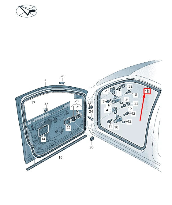 NEW VW PASSAT B8 3G FRONT RIGHT INNER DOOR SEAL RUBBER 3G0867912L5AP ORIGINAL