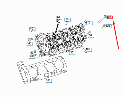 NEW MERCEDES-BENZ ML W164 CYLINDER HEAD BOLT A1560160769 ORIGINAL