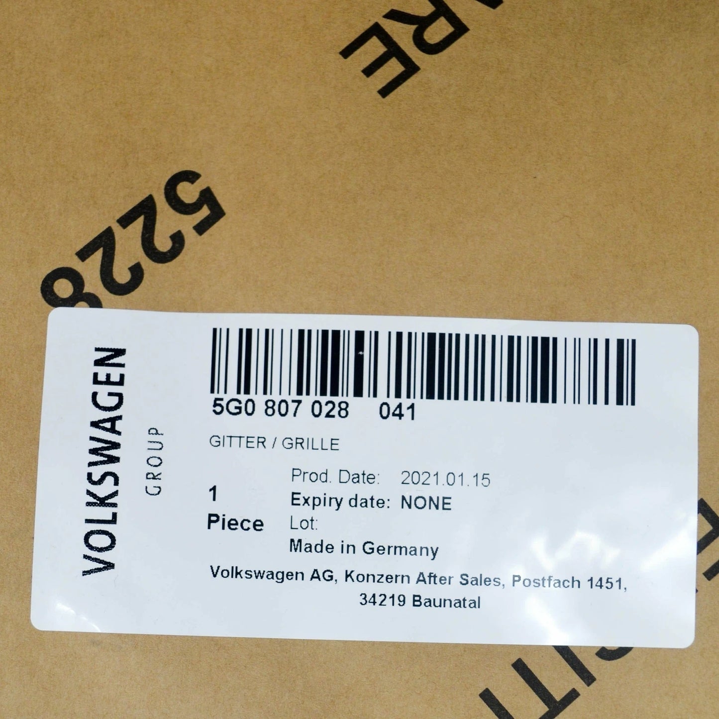 NEW VW GOLF MK7 FRONT BUMPER RIGHT VENT GRILLE 5G0807028041 ORIGINAL