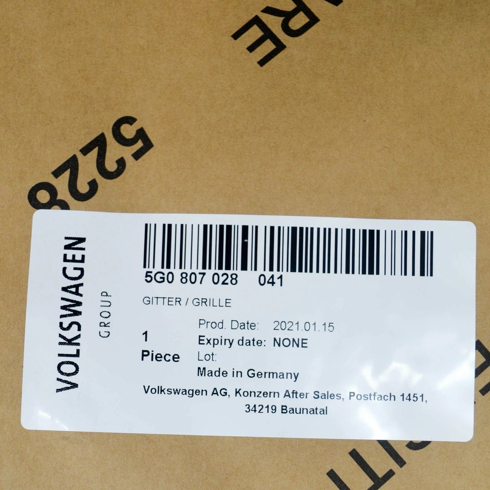 NEW VW GOLF MK7 FRONT BUMPER RIGHT VENT GRILLE 5G0807028041 ORIGINAL