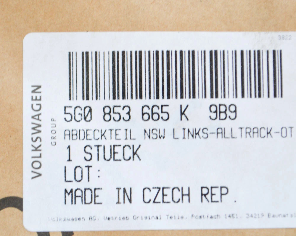 NEW VOLKSWAGEN GOLF MK7 FRONT BUMPER LEFT GRILLE 5G0853665K9B9 ORIGINAL