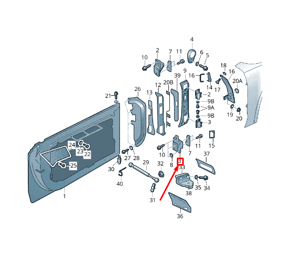 new audi a8 4h front right lower door hinge 4h6831412 original