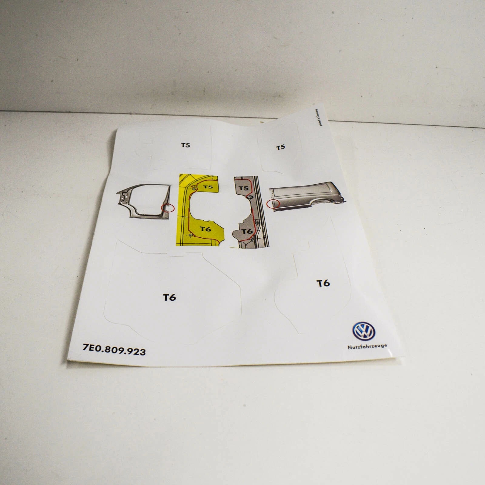 NEW VOLKSWAGEN TRANSPORTER T5 LEFT B PILLAR TEMPLATE 7E0809923 ORIGINAL