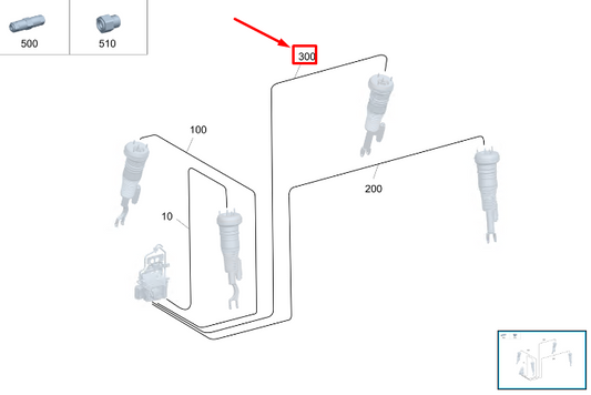 new mercedes-benz s w223 rear right compressed air line a2233209804 original