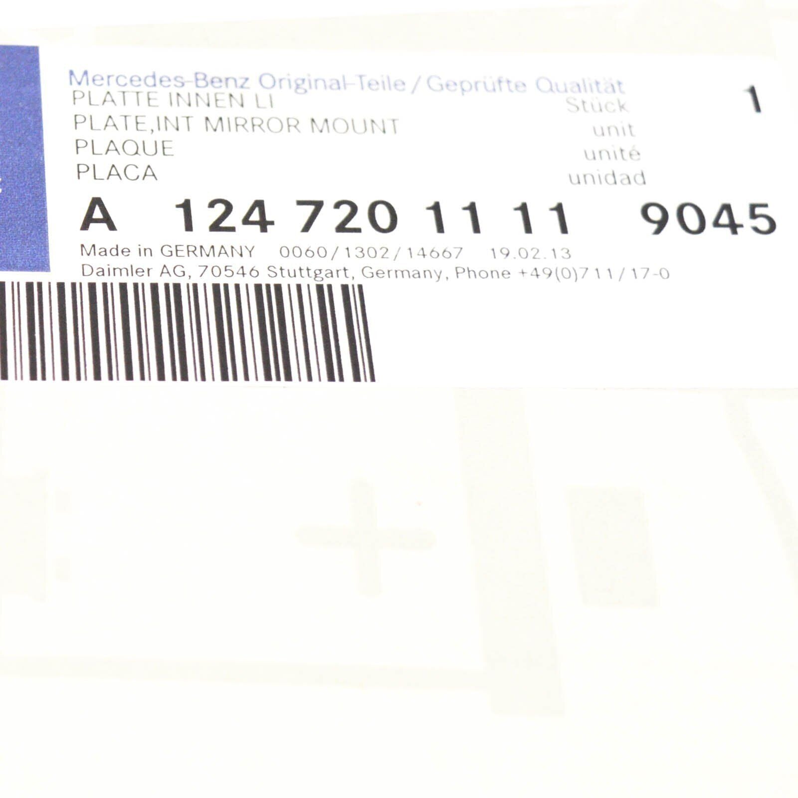 NEW MERCEDES-BENZ W124 PLATE LEFT INSIDE LESS HOLE A12472011119045 ORIGINAL