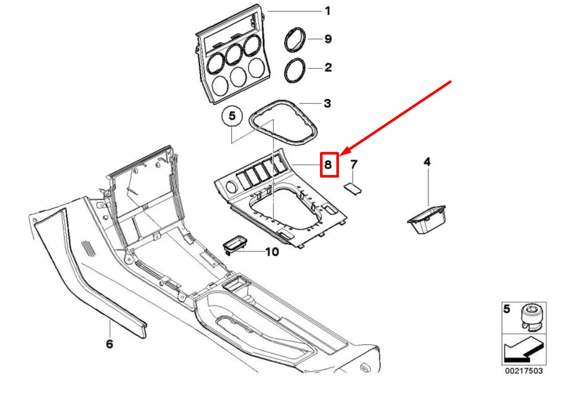 NEW BMW Z3 COUPE E36 GEAR SHIFTING LEVEL PLASTIC TRIM 51162491396 2491396