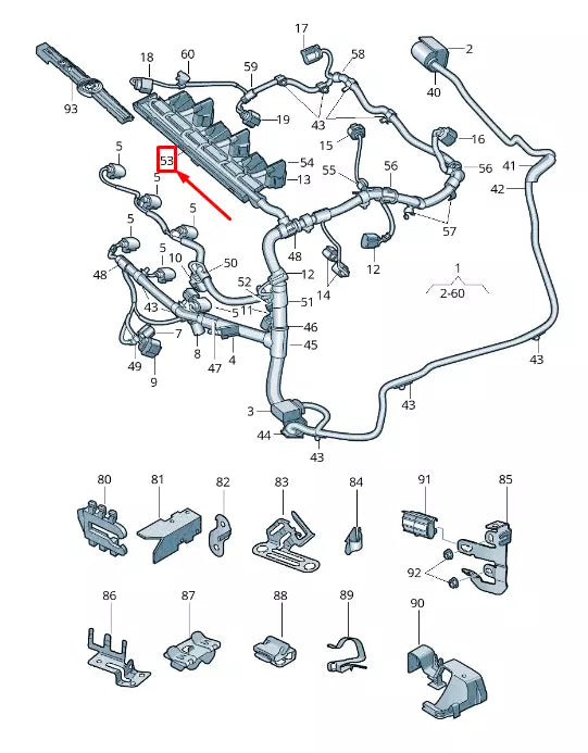 NEW VW PASSAT CC 35 LOWER WIRING CONDUIT 03H971824L ORIGINAL