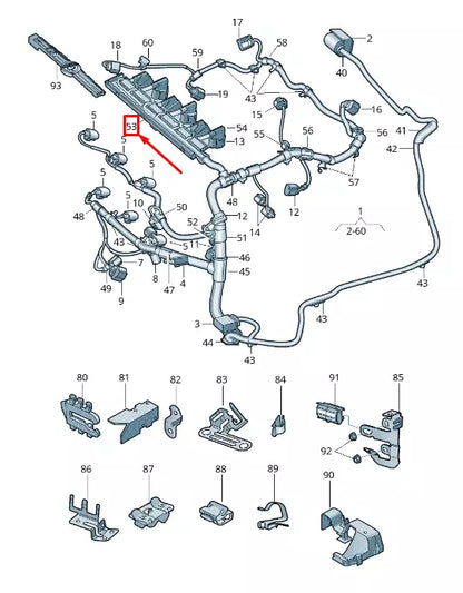 NEW VW PASSAT CC 35 LOWER WIRING CONDUIT 03H971824L ORIGINAL