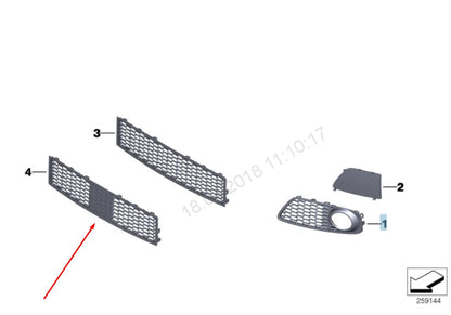 NEW BMW 5 GT F07 FRONT M SPORT BUMPER CENTER ACC GRILLE 51118050021 2015