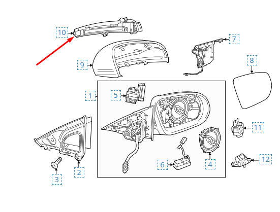 NEW MB E-CLASS W213 LEFT WING MIRROR TURN INDICATOR A0999064701 2017 ORIGINAL