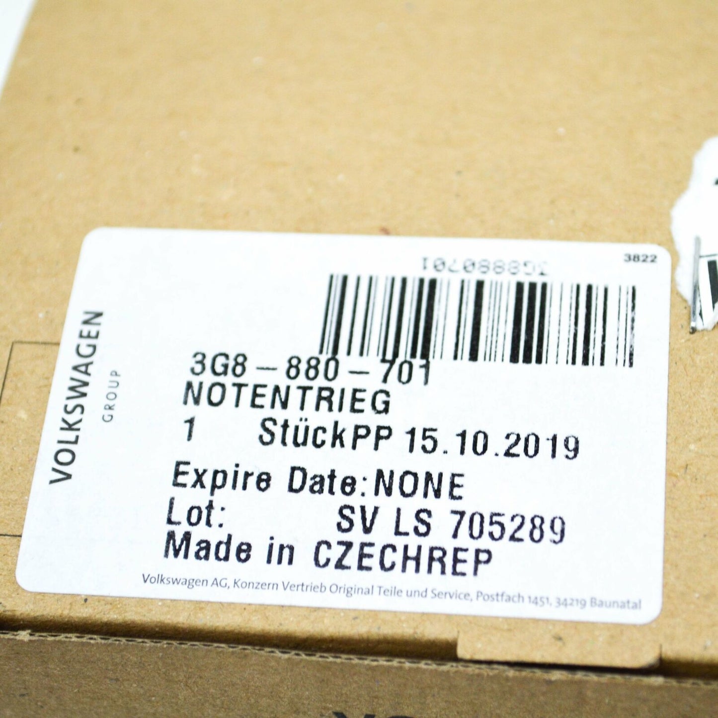 NEW VW ARTEON 3H7 REAR LIFTGATE INTERIOR RELEASE HANDLE SWITCH 3G8880701